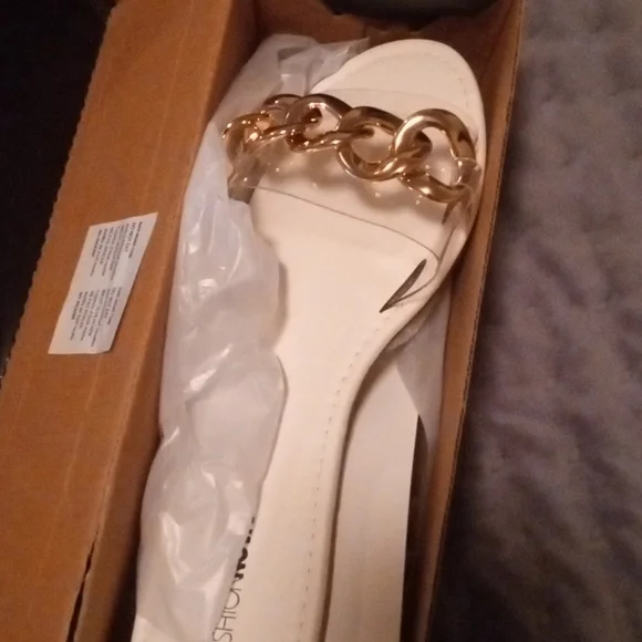 White/Gold sandals - Picture 2 of 3